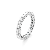 Facet Ring halbgefasster Memoirering mit Diamanten in 750/18 Karat Weissgold